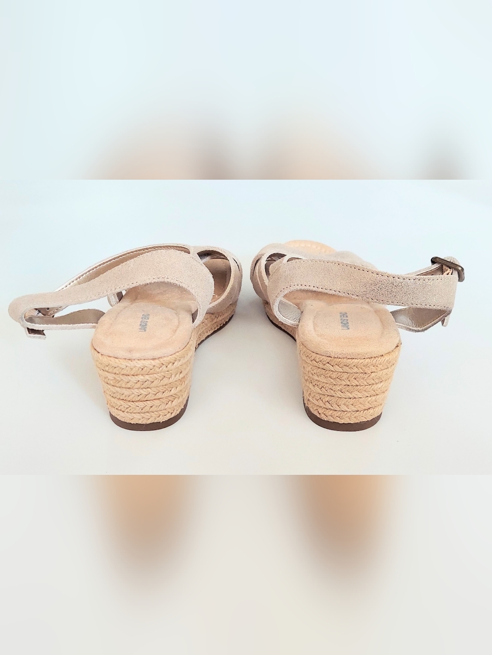 Lands' End Metalic Gold Wedge Sandals Size 7.5 B - Picture 4 of 9